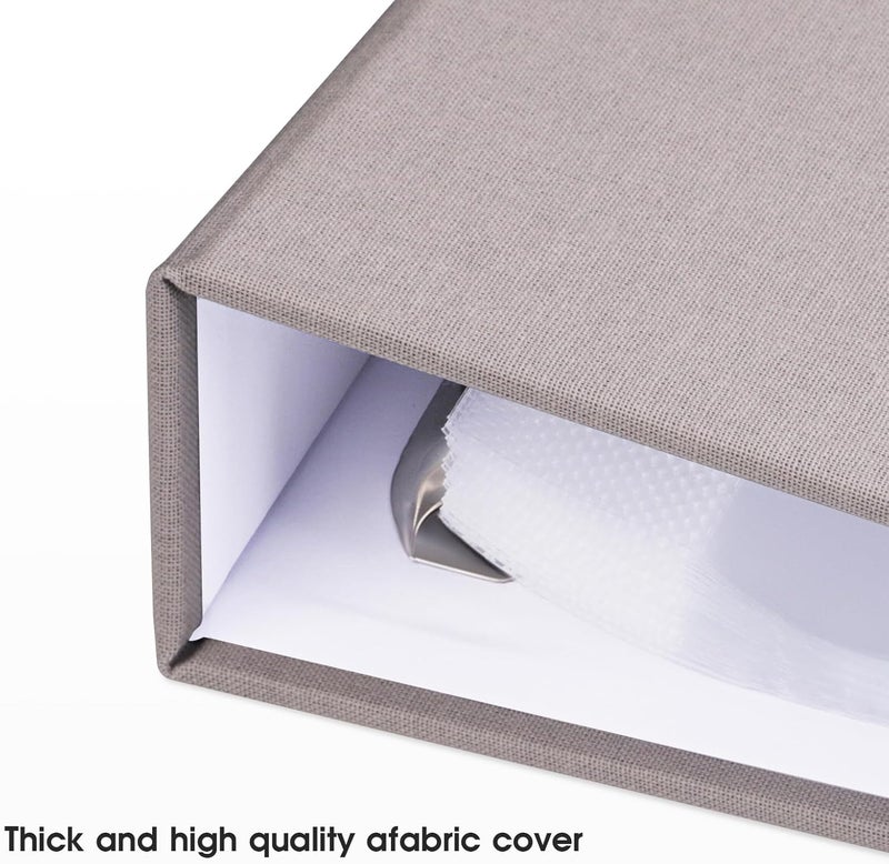1DOT2 8.5x11 Inch Large 3 Ring DIY Scrapbook Photo Album with 30 Plastic Sleeves 60 Pages Blank Scrapbooks, 8.5 x 11 Scrap Book Albums for Baby Travel Wedding Graduation kids (Light Gray) - Image 2